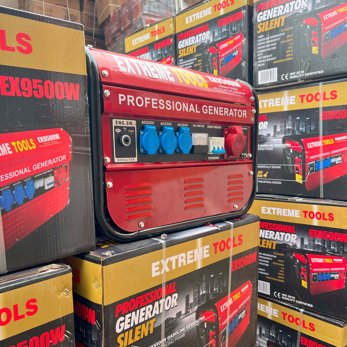 Generador a Gasolina 9500W ExtremeTools Trifásico potencia profesional