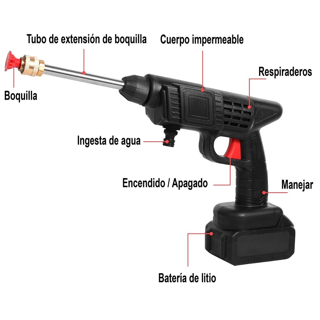 Pistola De Alta Presión 21V,También Compatible Con 48V Y 98V- 430 Psi, Batería 15,000 Mah, Inalámbrica Y Recargable | Calidad Profesional