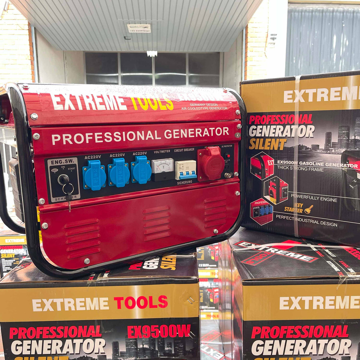 Generador a Gasolina 9500W ExtremeTools Trifásico potencia profesional