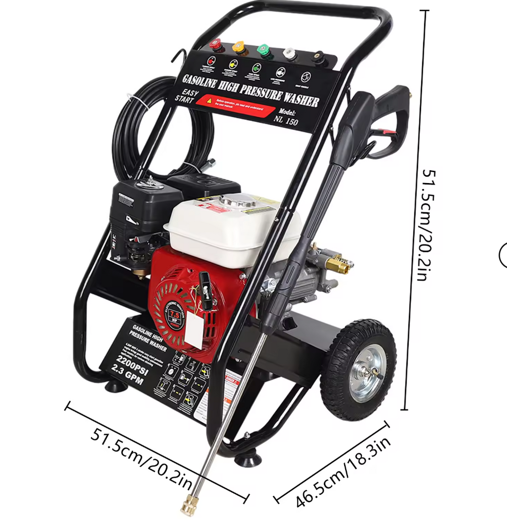 Hidrolimpiadora A Gasolina 3600 Psi / 250 Bares - Motor 4 Tiempo, 5 Boquillas | Calidad Profesional