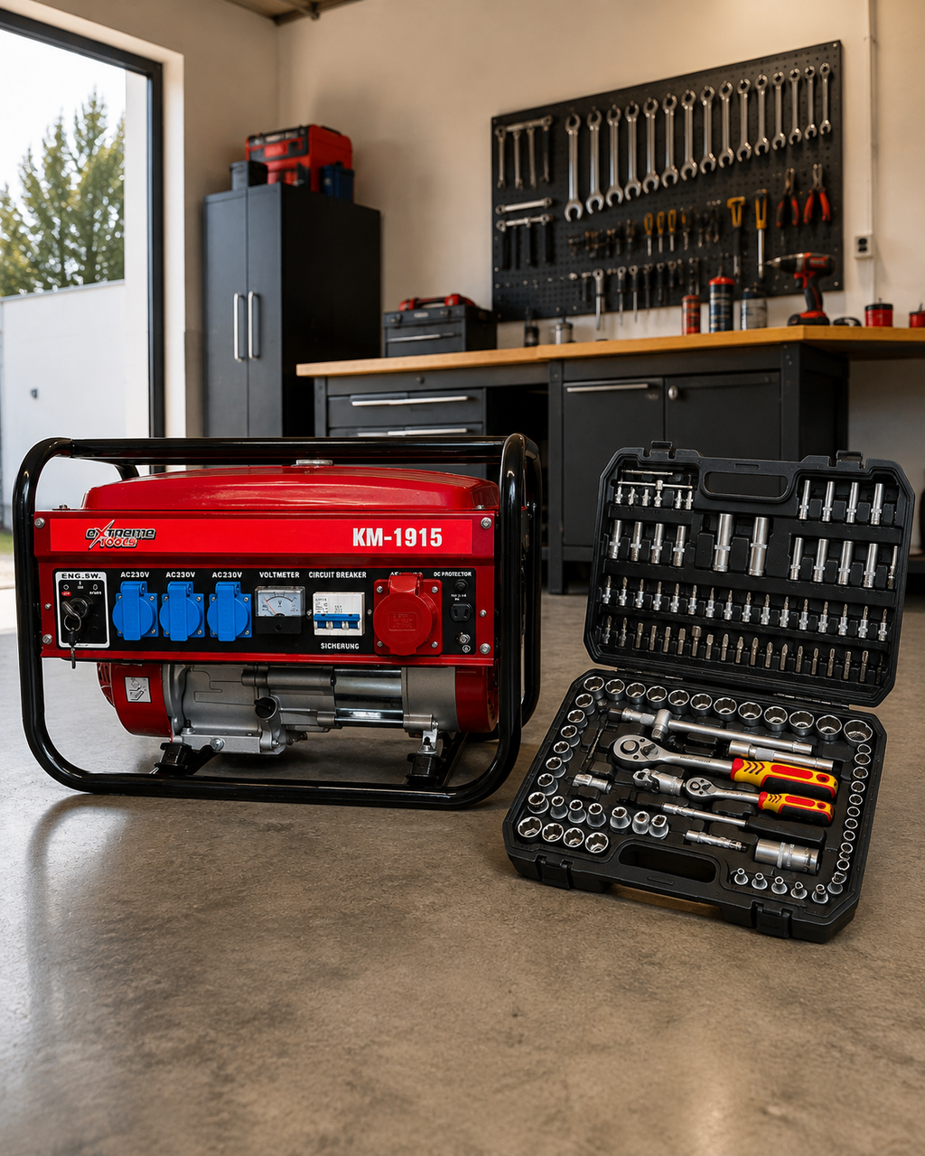 Generador a Gasolina 9500W ExtremeTools Trifásico | Alta Potencia Industrial