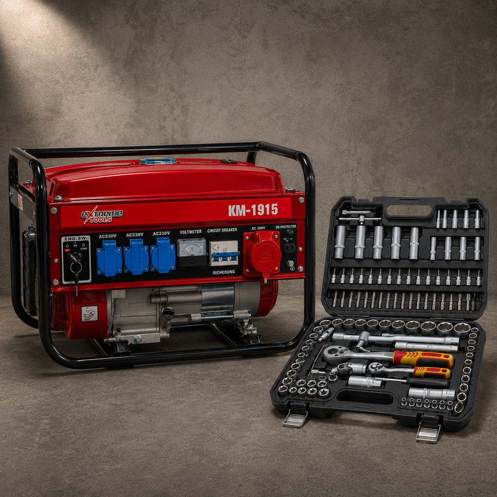 Generador a Gasolina 9500W ExtremeTools Trifásico | Alta Potencia Industrial