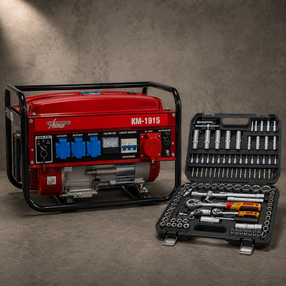 Generador a Gasolina 9500W ExtremeTools Trifásico | Alta Potencia Industrial