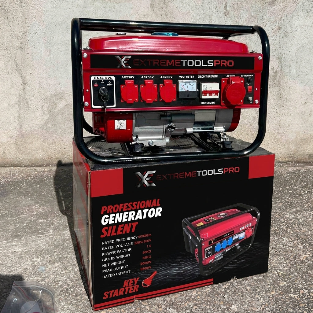 Generador a Gasolina 9500W ExtremeToolsPro Trifásico | Alta Potencia Industrial