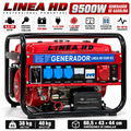 Generador de Gasolina LINEA HD 9500W | Arranque Eléctrico con Llave y Batería