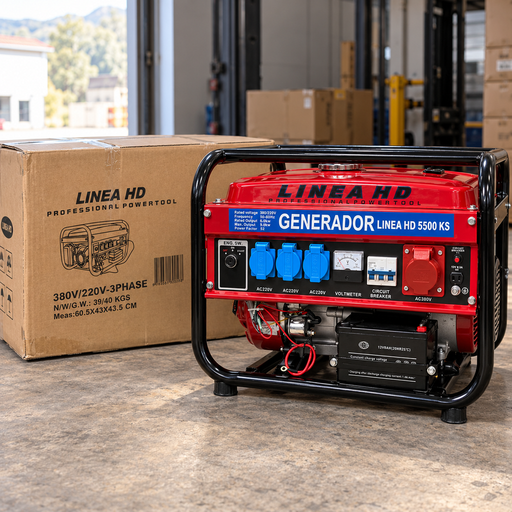 Generador de Gasolina LINEA HD 9500W | Arranque Eléctrico con Llave y Batería