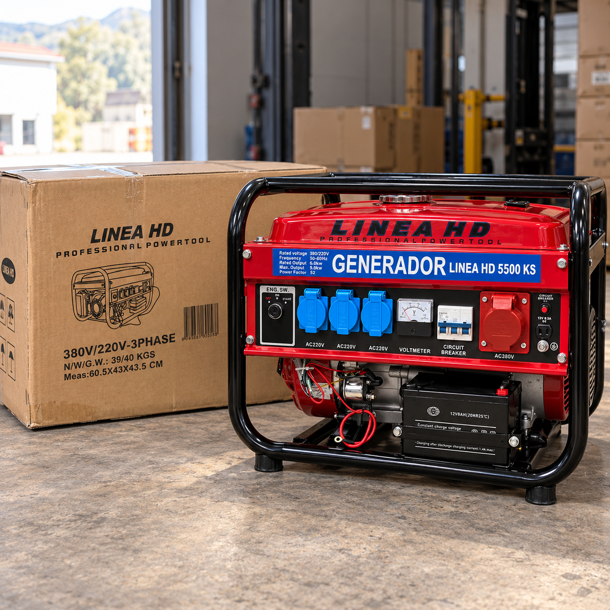 Generador de Gasolina LINEA HD 9500W | Arranque Eléctrico con Llave y Batería