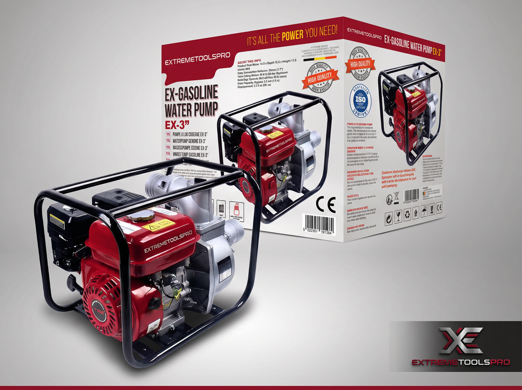 Bomba De Agua A Gasolina  De 3 Pulgadas  6.5Hp 4.8Kw De Potencia Motor De 4 Tiempos | Calidad Profesional
