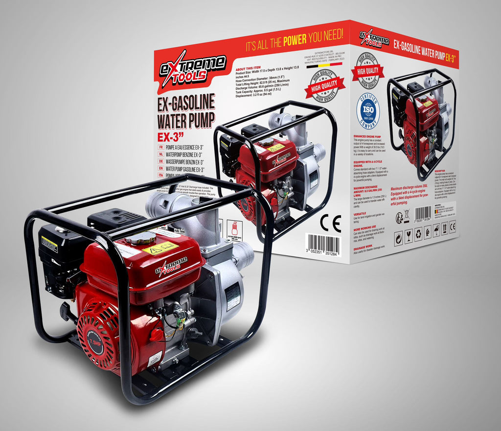 Bomba De Agua A Gasolina  De 3 Pulgadas  6.5Hp 4.8Kw De Potencia Motor De 4 Tiempos | Calidad Profesional
