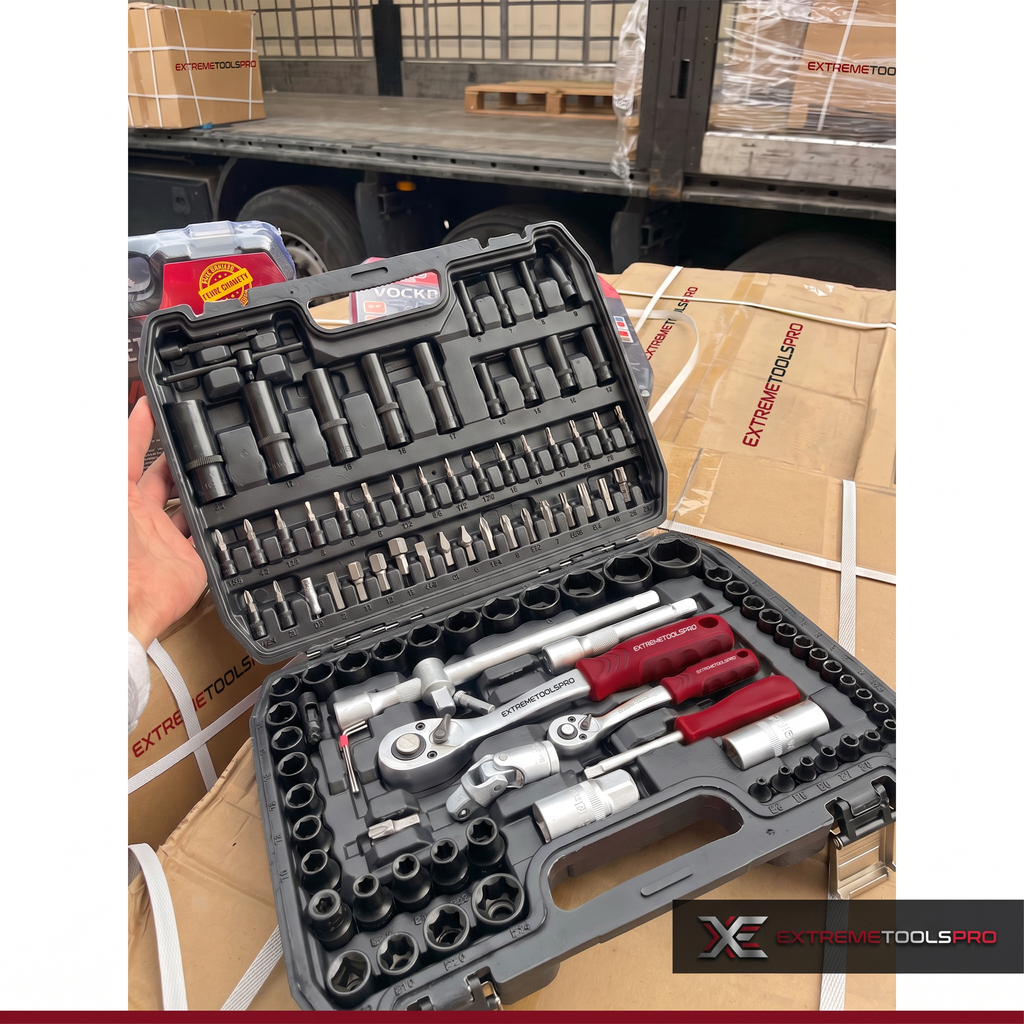 Maletín De Herramientas  | Juego De 108 Piezas Con Llaves De Carraca Y Vasos | Kit Profesional Para Mecánica Y Bricolaje | Calidad Profesional